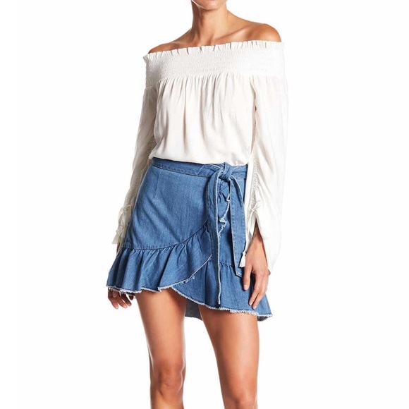 NWT Paige Nivelle ruffle wrap skirt in mantra - Picture 12 of 12